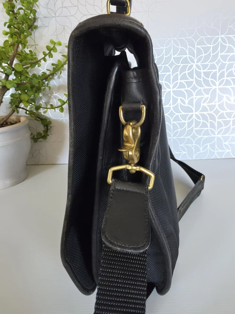 vintage Coach Metropolitan Hybrid ballistic nylon and leather briefcase
